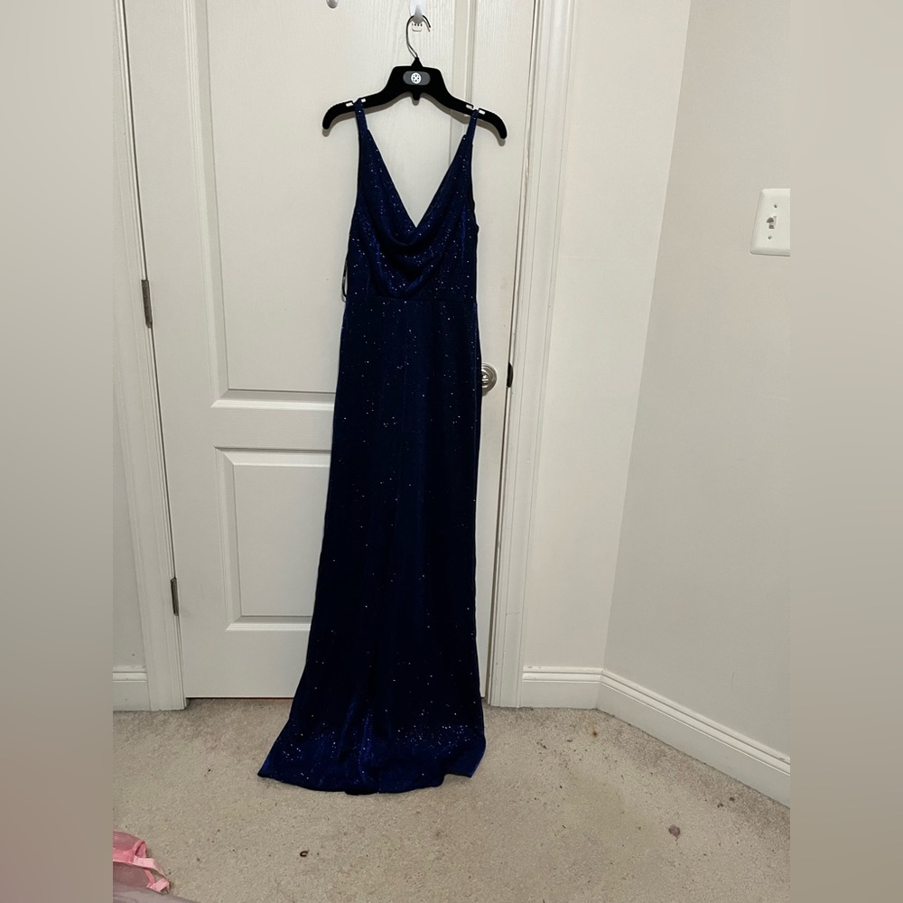 Dark blue evening dress